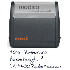 3-Zeilen Handschrift-Stempel schwarz